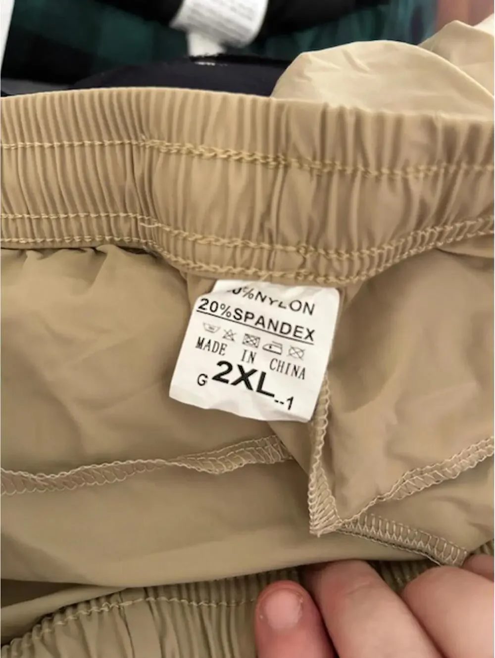 Beige Stretch Activewear Pants with Zipper Pockets